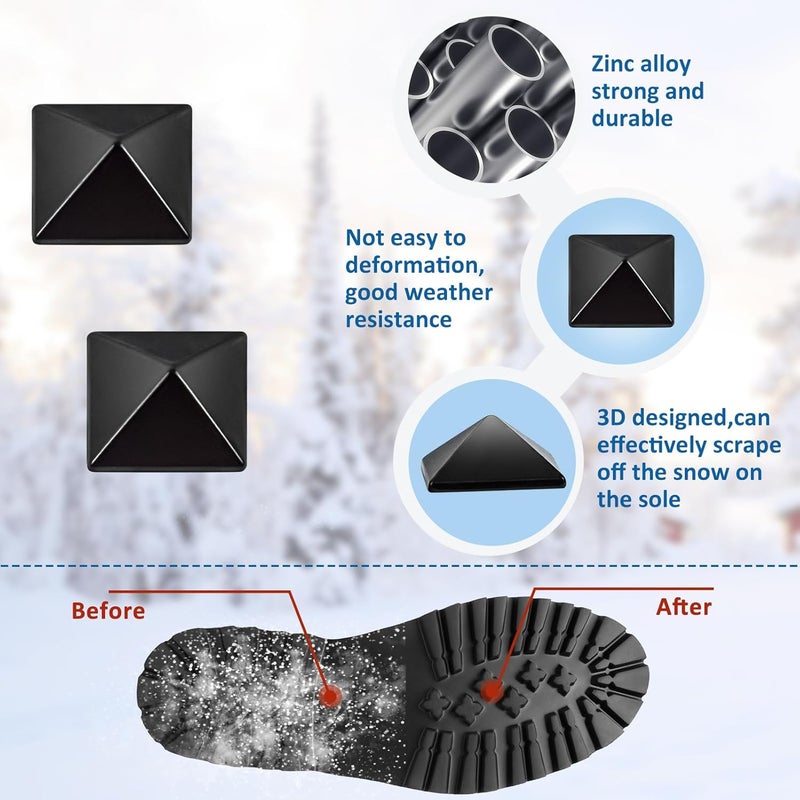 Voccos 36Pcs Snowboard Stomp Pad Pyramid Studs Anti Slip Metal Stomp Pad Snowboard Step Pad Snowboard Foot Grip Self Adhesive Snow Board Mat Provides Extra Grip for Men Women Winter Snowboarding Ski Skiing - Image 3